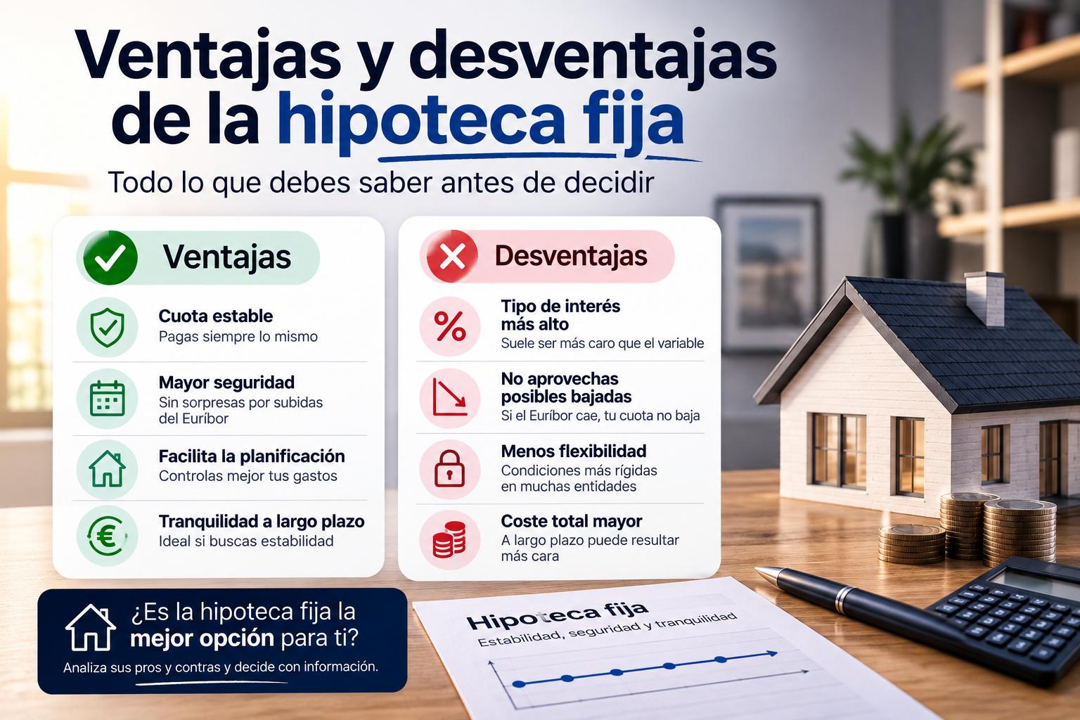 Ventajas y desventajas de la hipoteca fija